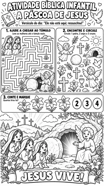 Atividade Bíblica Infantil para Colorir